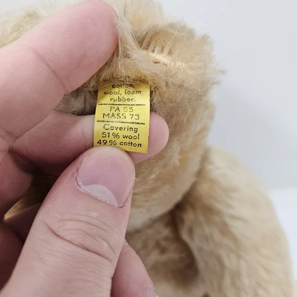 Steiff Plush Honey Cream Colored Jointed Teddy Bear 0201/41 Germany 15" - Picture 5 of 12